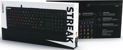 Fnatic - Streak Wired Gaming Mechanical Cherry Red MX RGB Switch Keyboard with RGB Back Lighting - Black