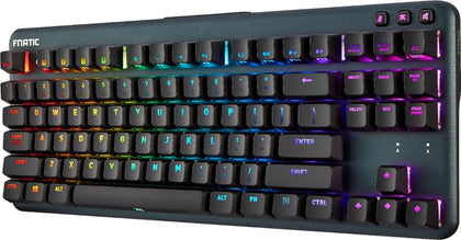 Fnatic - Mini Streak RGB Wired TKL Gaming Mechanical CHERRY MX Brown Switch Keyboard with RGB Back Lighting - Black