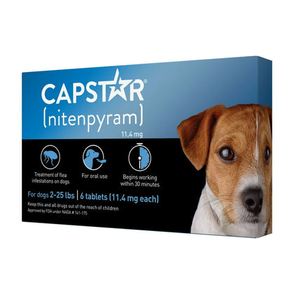 Capstar Fast-Acting Oral Flea Treatment for 2-25lb Dogs – 6 Doses